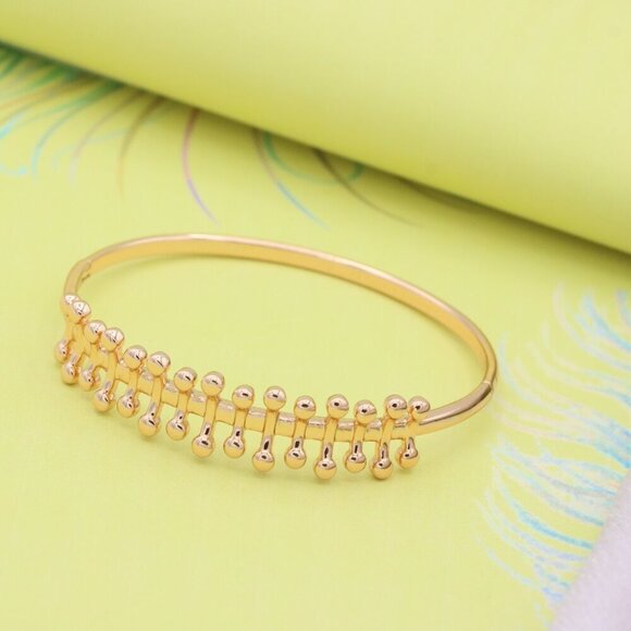 Rose Gold Designer Bangle with Unique Dome Shape Detailing, XPBL0486 - Picture 4 of 10